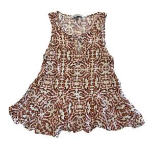 CUPCAKES AND CASHMERE FLORAL PEPLUM TANK TOP SIZE SMALL